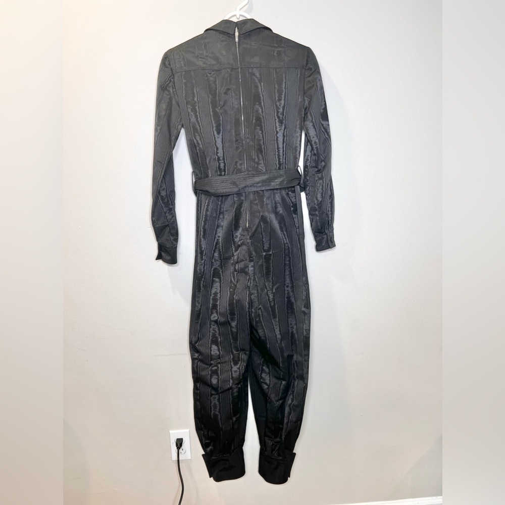 NWOT Gucci  Mock Neck Belted Moire Jumpsuit Romper Black Size 36/XS - Picture 9 of 12